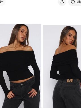 White Fox Off the shoulder long sleeve top